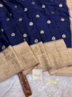 Laalima (Mushru satin silk) -  Navy blue