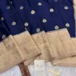 Laalima (Mushru satin silk) -  Navy blue