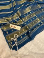 Shivanya (Mushru Kattan silk) - Teal - Image 6