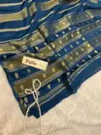 Shivanya (Mushru Kattan silk) - Teal - Image 6