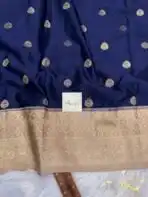 Laalima (Mushru satin silk) -  Navy blue - Image 4