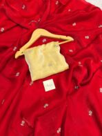 Elara (Sequinned space silk) - Vermilion red - Image 7