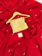 Elara (Sequinned space silk) - Vermilion red - Image 7