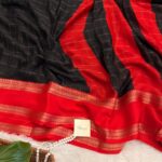 Bhumi (Semi Mysore crepe) - Black & Red