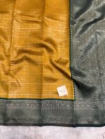 Lakshmi (Semi silk) - Mango yellow & Green - Image 3