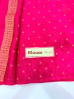 Shivanya (Mushru Kattan silk) - Hot Candy pink - Image 4