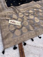 Laalima (Mushru satin silk) - Ink black - Image 6