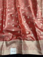 Varnam (Tissue Kancheevaram silk ) - Bright Salmon - Image 2