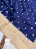 Laalima (Mushru satin silk) -  Navy blue - Image 3