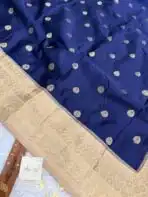 Laalima (Mushru satin silk) -  Navy blue - Image 3