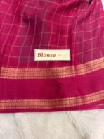 Bhumi (Semi Mysore crepe) - Rama blue & Magenta - Image 5