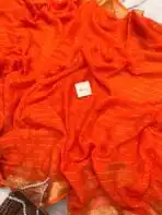 Dilruba (Crushed Viscose georgette) - Orange - Image 3