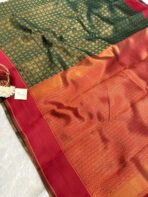 Lakshmi (Semi silk) - Bottle green - Image 3