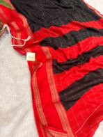 Bhumi (Semi Mysore crepe) - Black & Red - Image 2