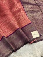 Lakshmi (Semi silk) - Peach & Magenta