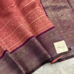 Lakshmi (Semi silk) - Peach & Magenta