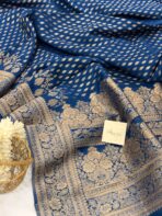 Shivanya (Mushru Kattan silk) - Royal blue - Image 3