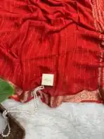 Aira (Sequinned Georgette silk) -  Rust Orange