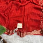 Aira (Sequinned Georgette silk) -  Rust Orange