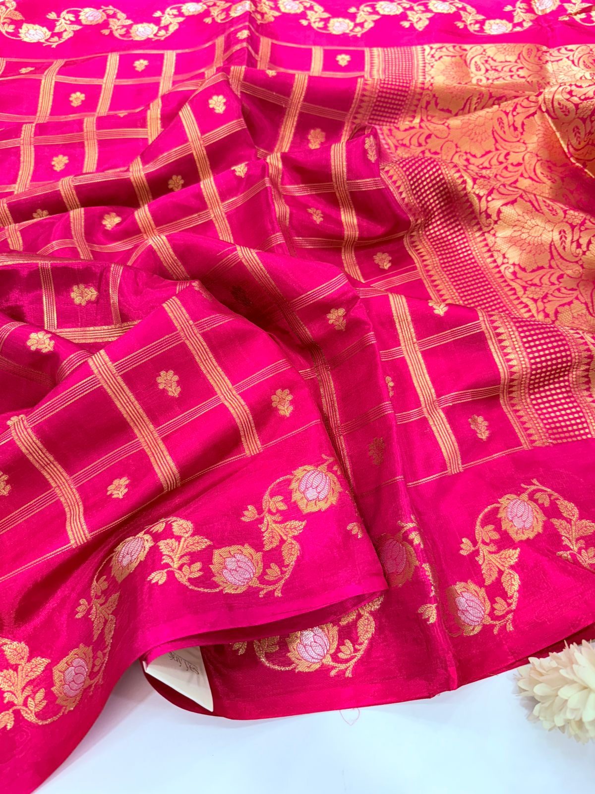 9c22ab34-0c96-4d5a-be33-563689902825 Shivanya (Mushru Kattan silk) - Hot pink - Image 1