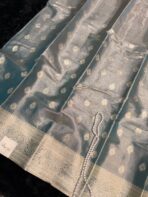 Varnam (Tissue Kancheevaram silk) - Ice blue - Image 2