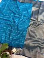 Lakshmi (Semi silk) - Rama blue - Image 3