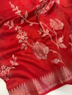 Rohini ( Soft silk) - Vermillion red - Image 2