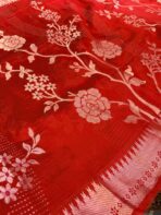 Rohini ( Soft silk) - Vermillion red - Image 4
