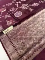 Rohini ( Soft silk) - Wine - Image 6