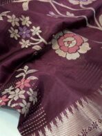 Rohini ( Soft silk) - Wine - Image 2