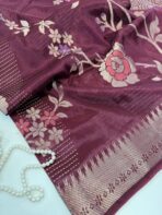 Rohini ( Soft silk) - Wine - Image 5