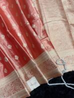 Varnam (Tissue Kancheevaram silk ) - Bright Salmon - Image 8