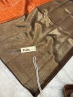 Lakshmi (Semi silk) - Orange & Brown - Image 4
