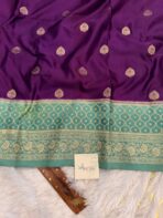 Laalima (Mushru satin silk) -  Royal purple - Image 4
