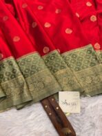 Laalima (Mushru satin silk) - Ruby red