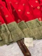 Laalima (Mushru satin silk) - Ruby red