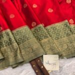 Laalima (Mushru satin silk) - Ruby red