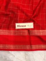 Bhumi (Semi Mysore crepe) - Black & Red - Image 4