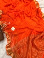 Dilruba (Crushed Viscose georgette) - Orange - Image 2
