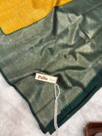 Lakshmi (Semi silk) - Mango yellow & Green - Image 5