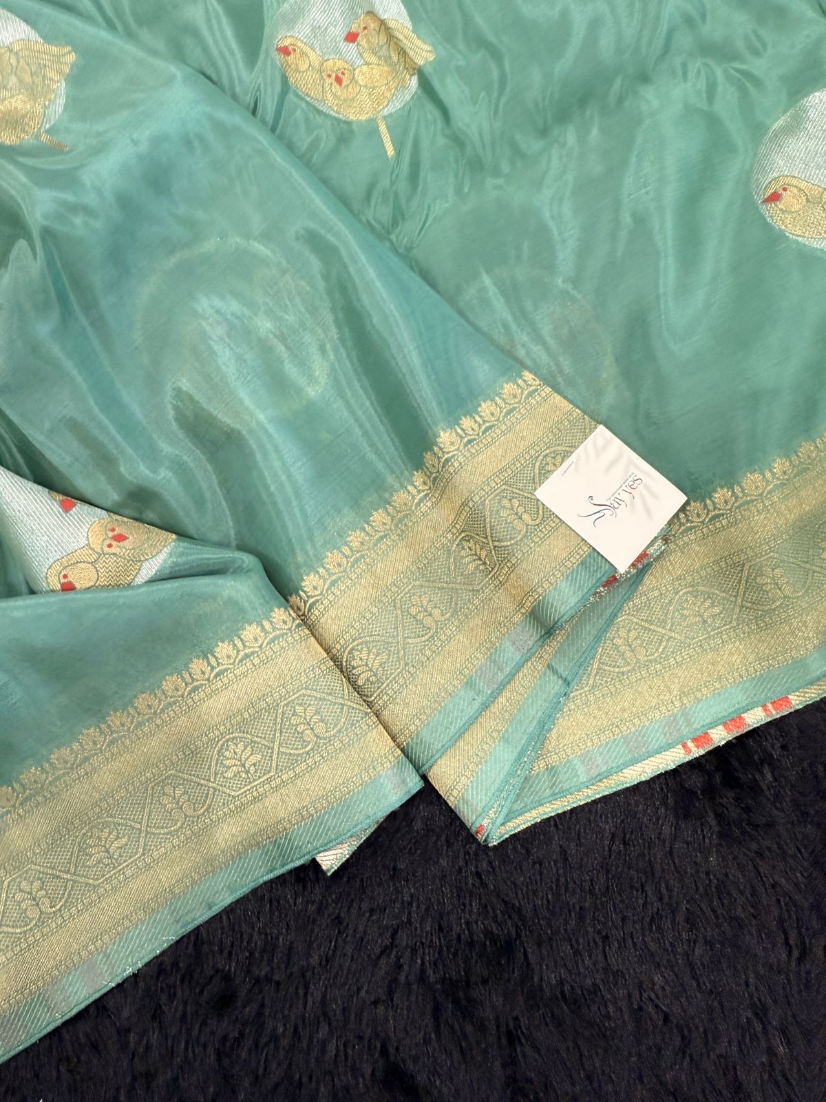 ad41af07-bd34-4e8e-aa21-8601a7a34195 Shivanya (Mushru Kattan silk) - Sea foam - Image 1