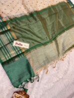 Tamara (Embroidered Tussar silk) - Emerald - Image 6