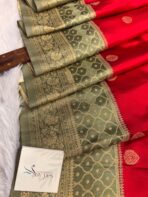 Laalima (Mushru satin silk) - Ruby red - Image 2