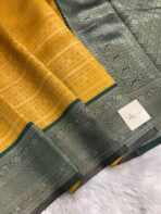 Lakshmi (Semi silk) - Mango yellow & Green - Image 2