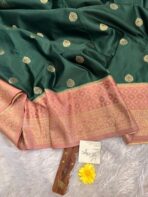 Laalima (Mushru satin silk) - Bottle green - Image 3