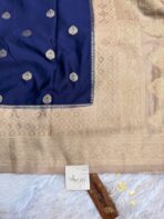 Laalima (Mushru satin silk) -  Navy blue - Image 5