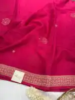 Shivanya (Mushru Kattan silk) - Hot Candy pink - Image 3
