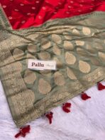 Laalima (Mushru satin silk) - Ruby red - Image 6