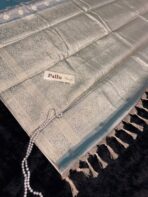 Varnam (Tissue Kancheevaram silk) - Ice blue - Image 4
