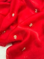Elara (Sequinned space silk) - Vermilion red - Image 2